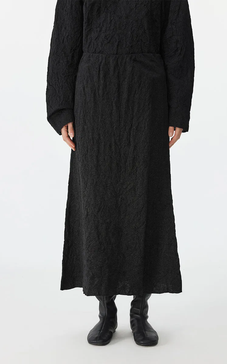 Skirt / JNBY Textured Long Pleated Hybrid Skirt