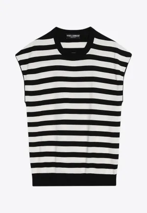 Sleeveless Striped T-shirt