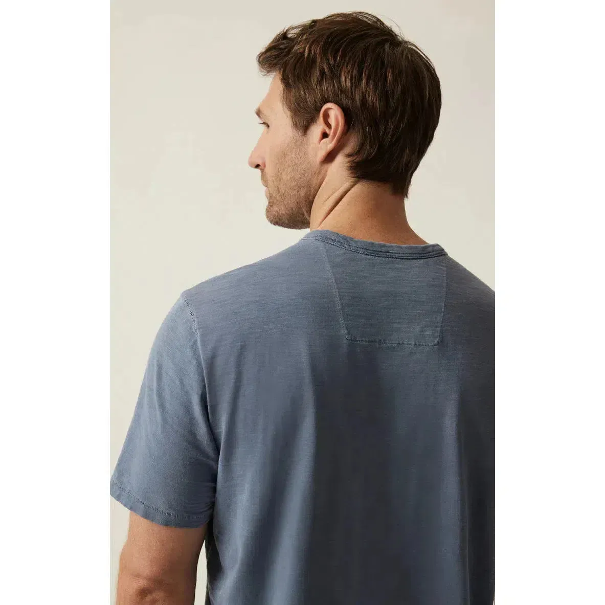 SLUB CREW NECK T-SHIRT VINTAGE BLUE