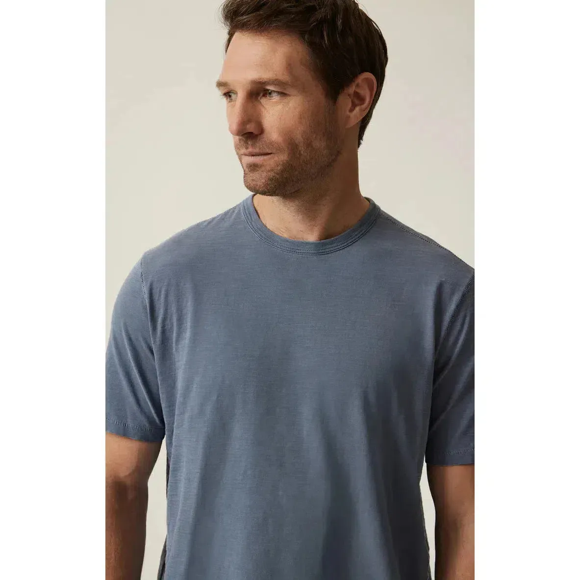 SLUB CREW NECK T-SHIRT VINTAGE BLUE