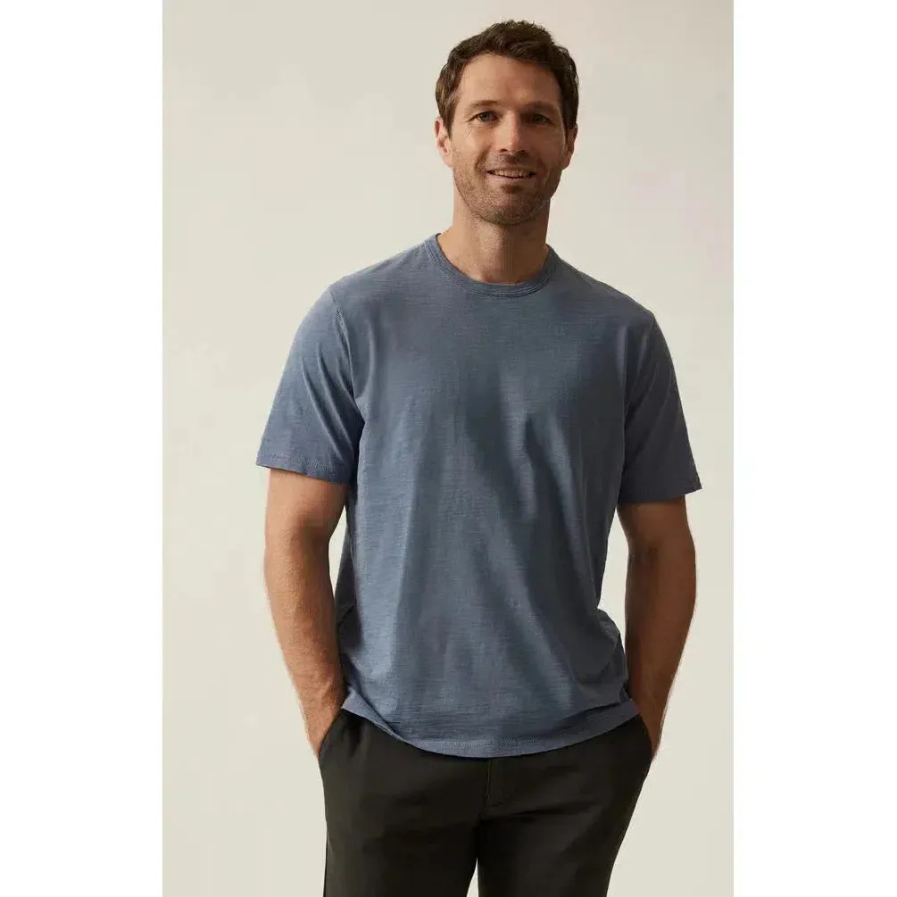 SLUB CREW NECK T-SHIRT VINTAGE BLUE