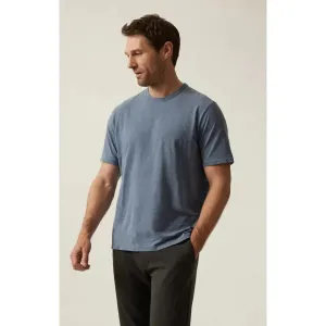 SLUB CREW NECK T-SHIRT VINTAGE BLUE