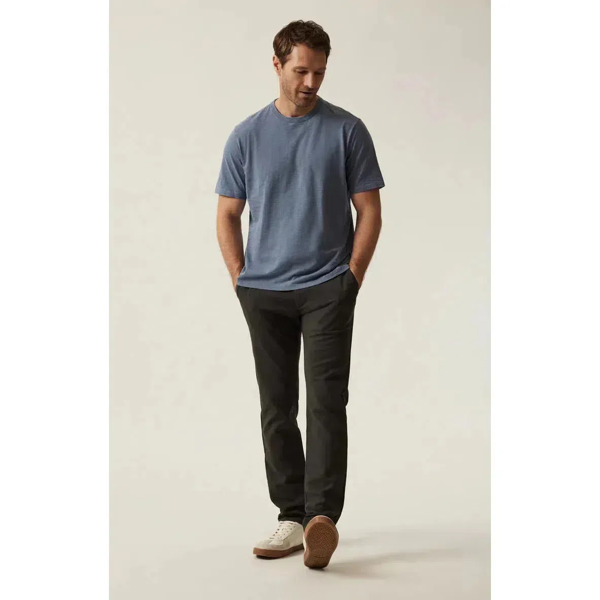 SLUB CREW NECK T-SHIRT VINTAGE BLUE