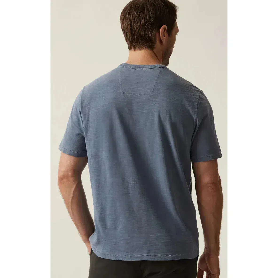 SLUB CREW NECK T-SHIRT VINTAGE BLUE
