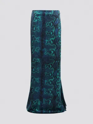Snake Print Maxi Skirt