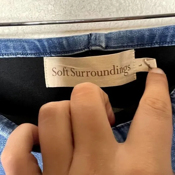 Soft Surroundings Supremely Soft Pull-On Bootcut Jeans Size Large 14/16