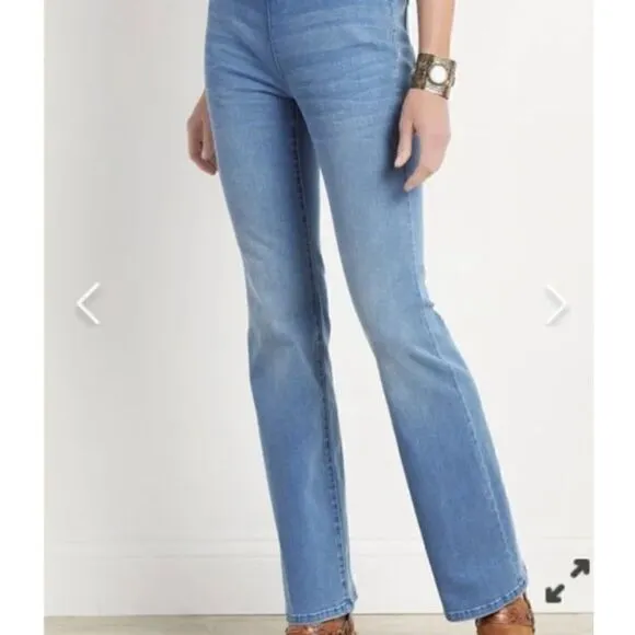 Soft Surroundings Supremely Soft Pull-On Bootcut Jeans Size Large 14/16