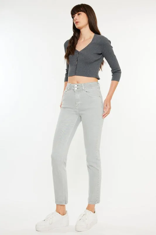 Soho Slate Double Button High Rise Kancan Jeans