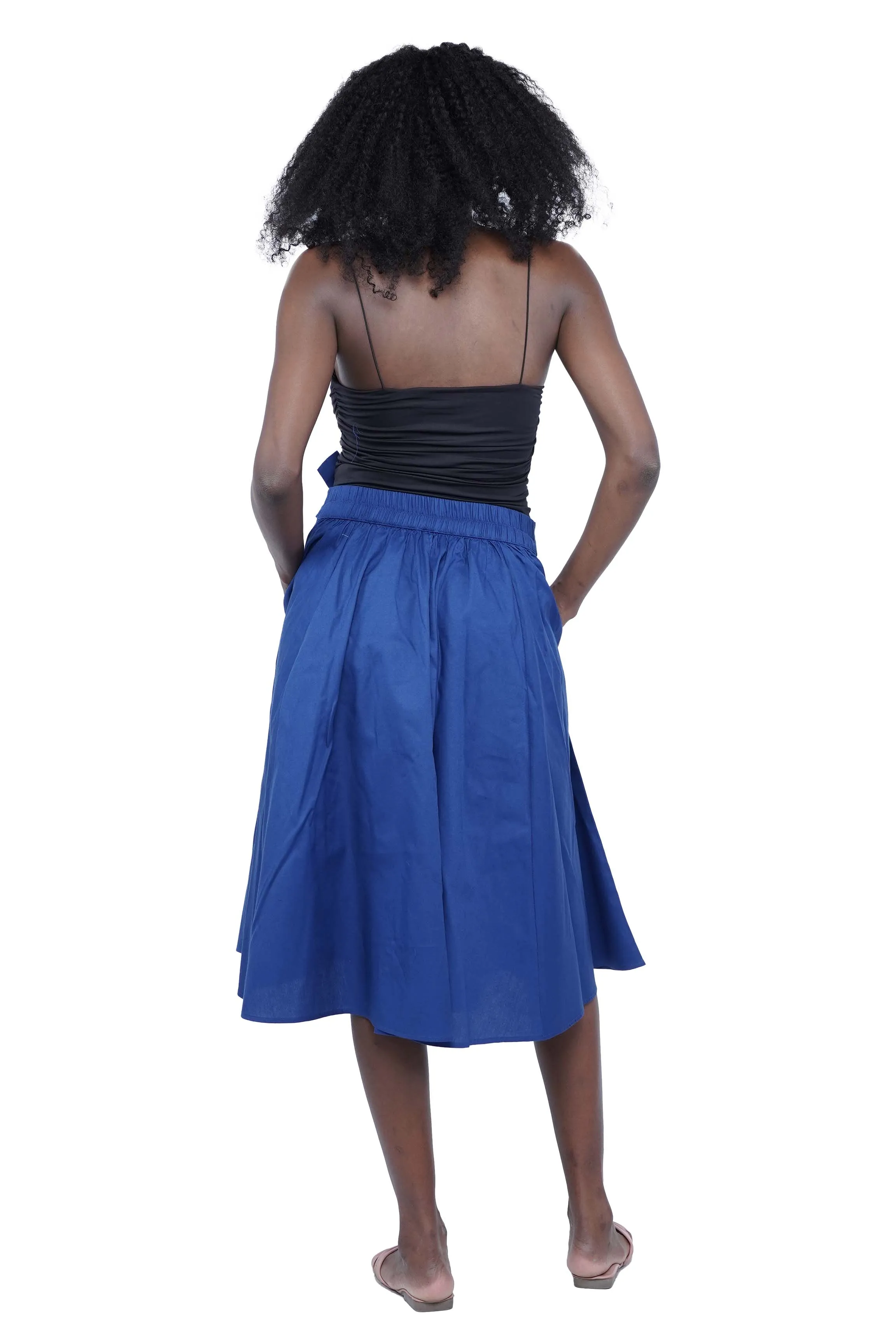 Solid Color Ladies Midi Skirt