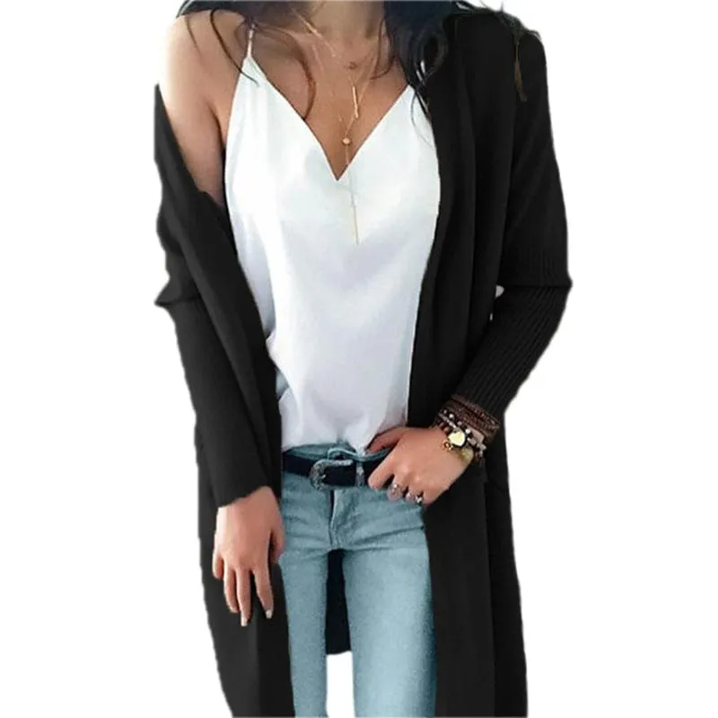 Solid Colour Sweater Coat