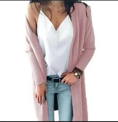 Solid Colour Sweater Coat