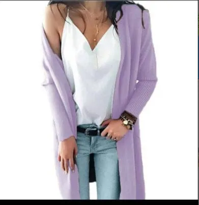 Solid Colour Sweater Coat