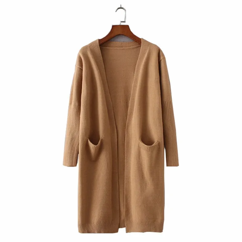 Solid Colour Sweater Coat