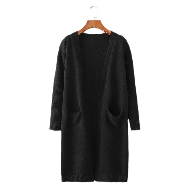 Solid Colour Sweater Coat