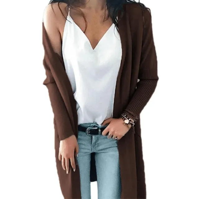 Solid Colour Sweater Coat