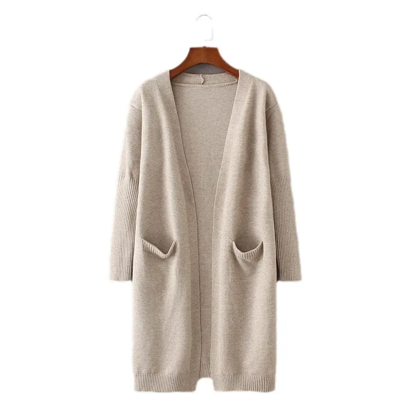 Solid Colour Sweater Coat