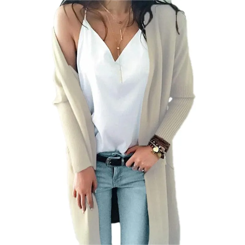Solid Colour Sweater Coat