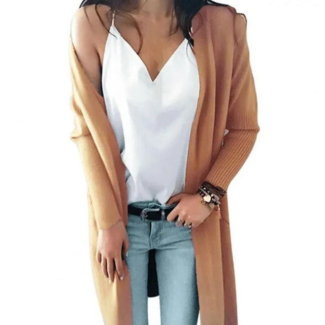 Solid Colour Sweater Coat
