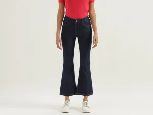 Solid Mid Waist Bootleg Jeans
