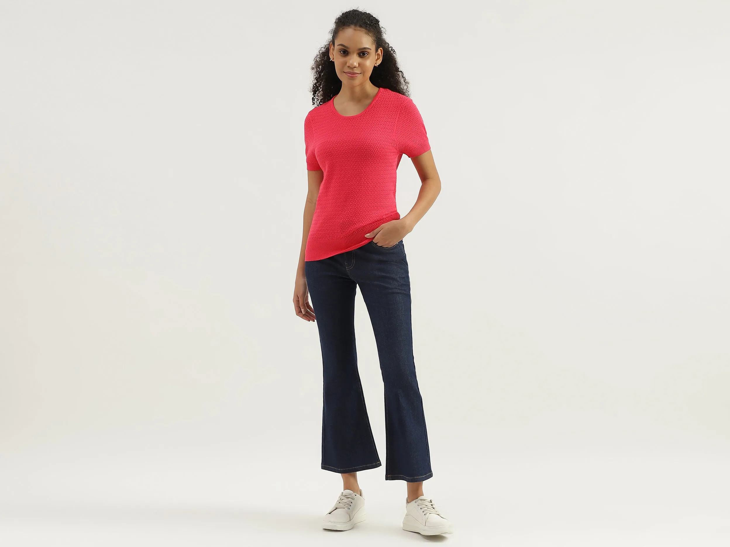 Solid Mid Waist Bootleg Jeans
