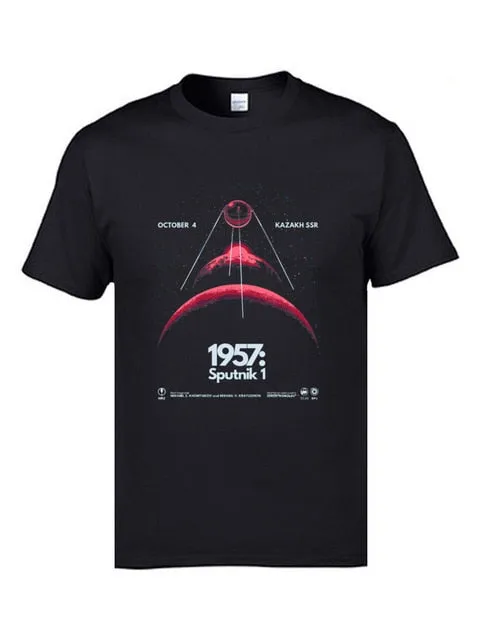 Soviet Sputnik Artificial Satellite Space   100% Cotton T Shirt