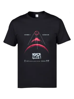 Soviet Sputnik Artificial Satellite Space   100% Cotton T Shirt