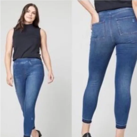 Spanx Distressed Ankle Skinny Jeans Medium Wash Size XL