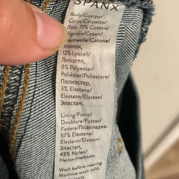 Spanx Distressed Ankle Skinny Jeans Medium Wash Size XL