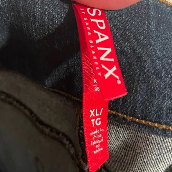 Spanx Distressed Ankle Skinny Jeans Medium Wash Size XL