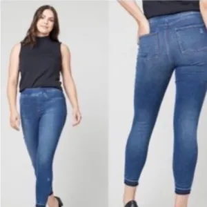 Spanx Distressed Ankle Skinny Jeans Medium Wash Size XL