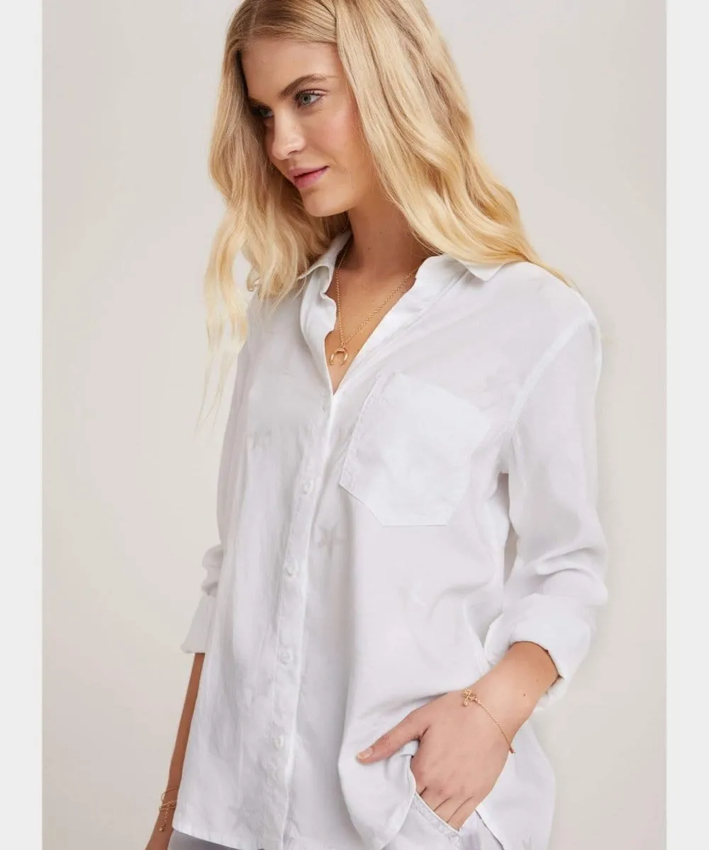 Star Stamped Button Down White