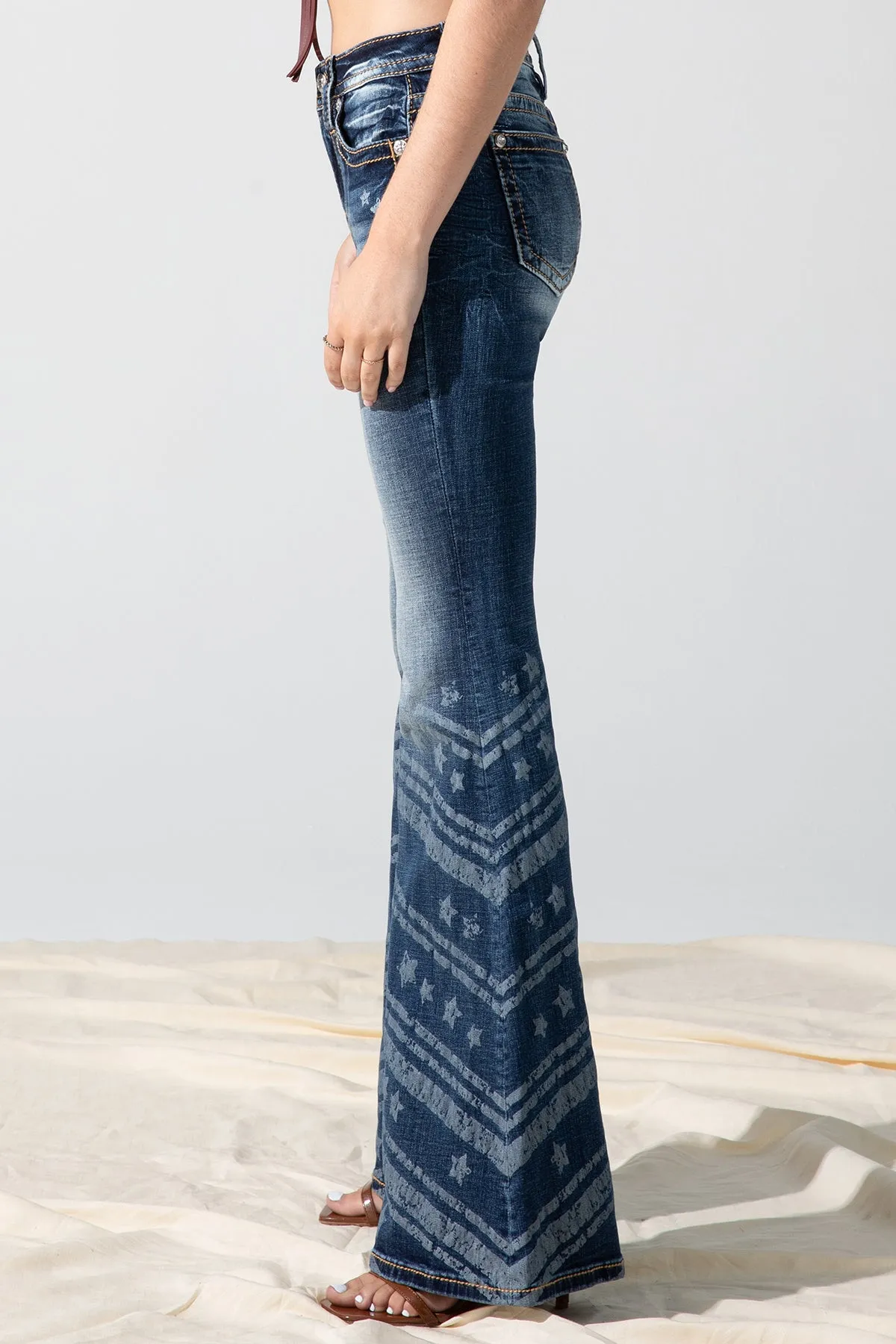 Stars n Stripes High Rise Flare Jeans