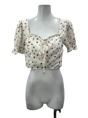 Strawberry Patterned Sweetheart Top