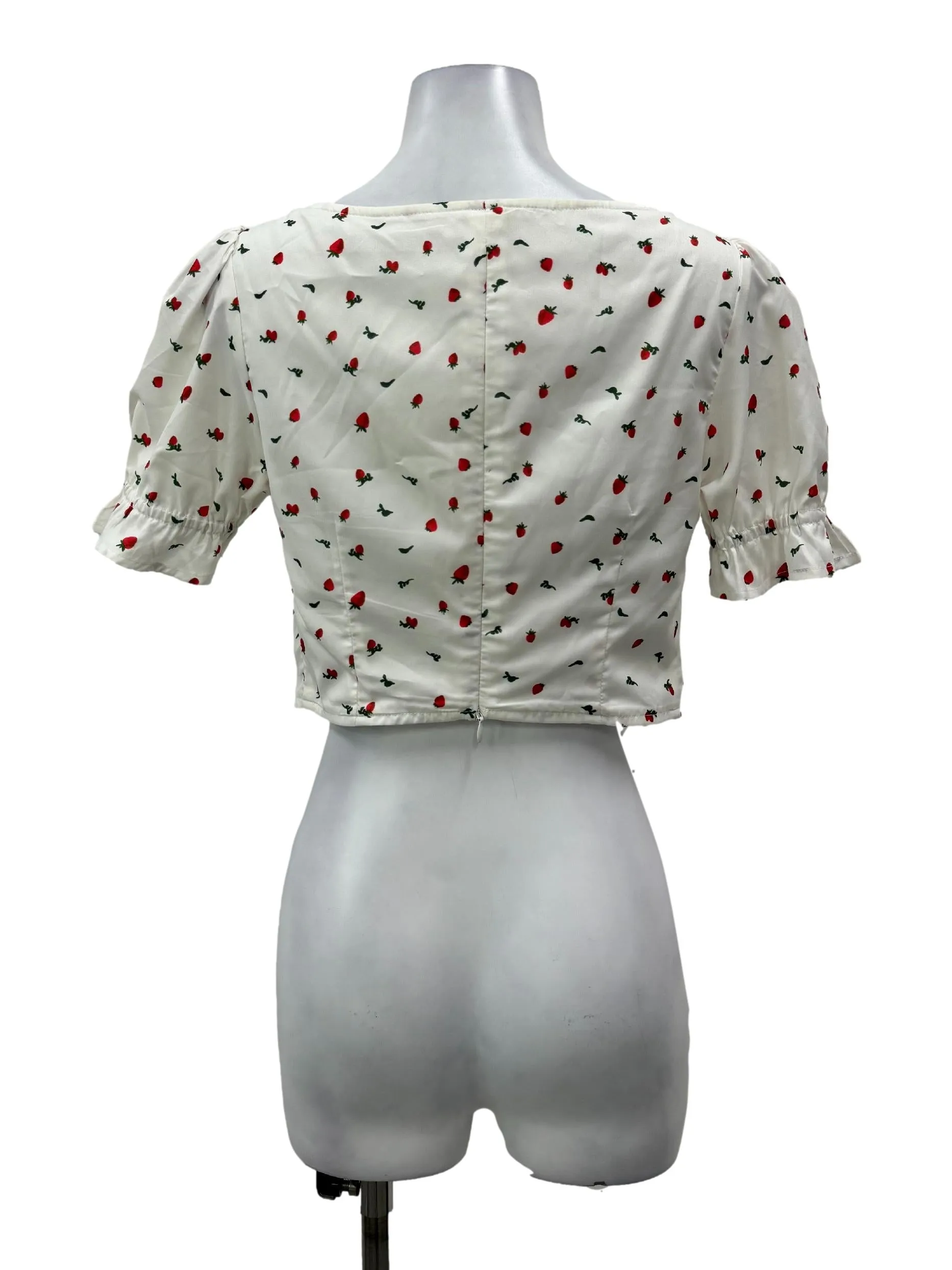 Strawberry Patterned Sweetheart Top