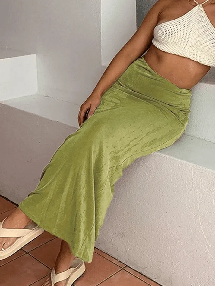 Stretchy Y2K Maxi Skirt