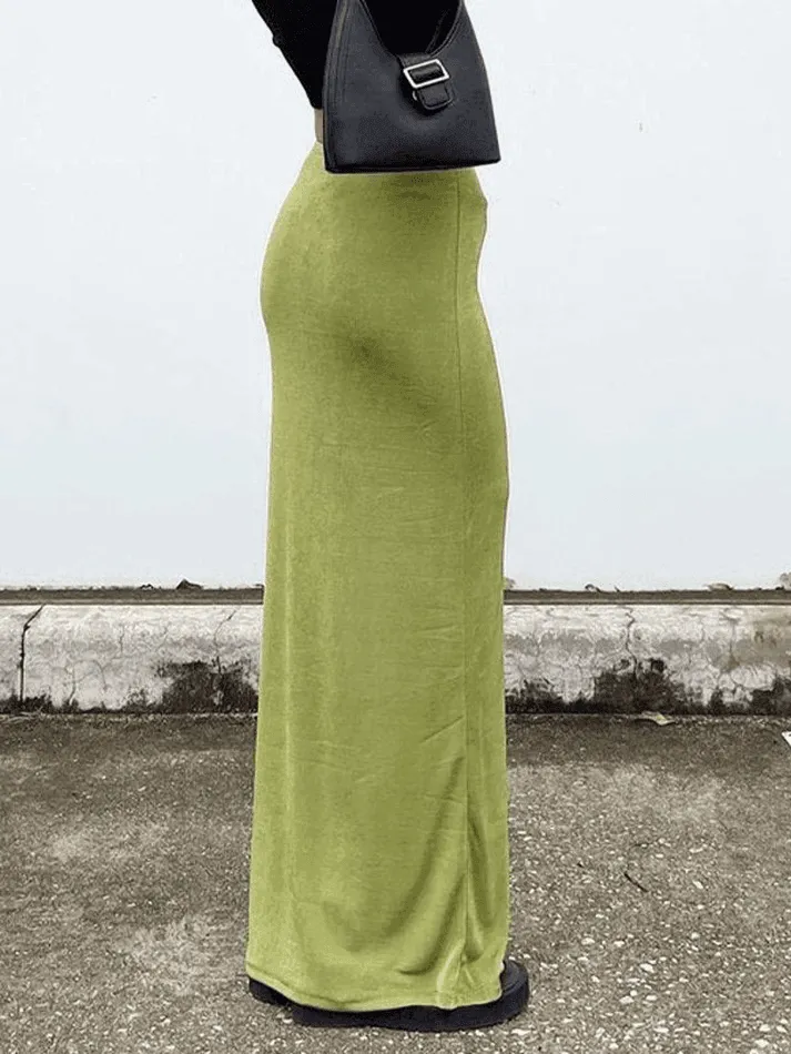 Stretchy Y2K Maxi Skirt