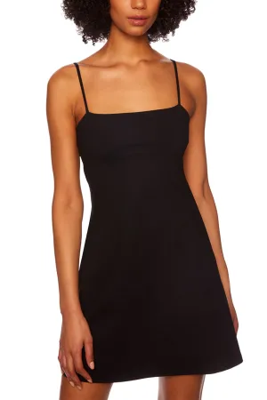 String A-Line Dress in Black