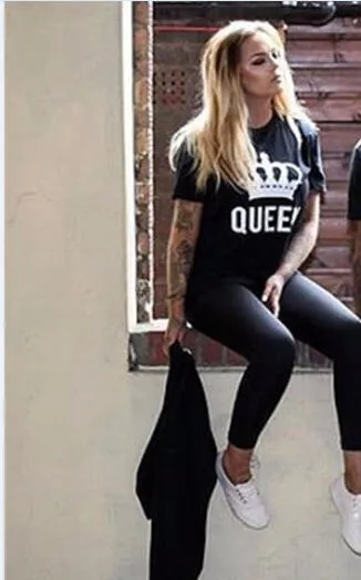 Summer Lovers Tshirt KING QUEEN Imperial Crown Couple T-shirt Women Men Funny Letter Print T Shirts His and Hers Gifts For Loved