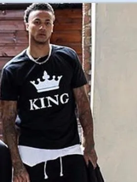Summer Lovers Tshirt KING QUEEN Imperial Crown Couple T-shirt Women Men Funny Letter Print T Shirts His and Hers Gifts For Loved