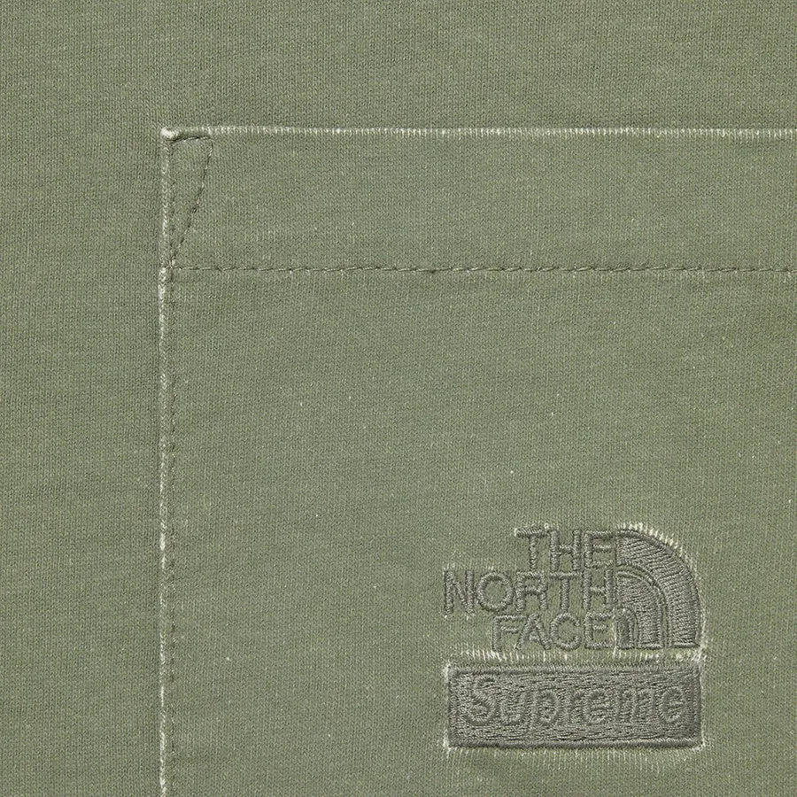 Supreme®/The North Face® Pigment Printed Pocket Tee- Olive