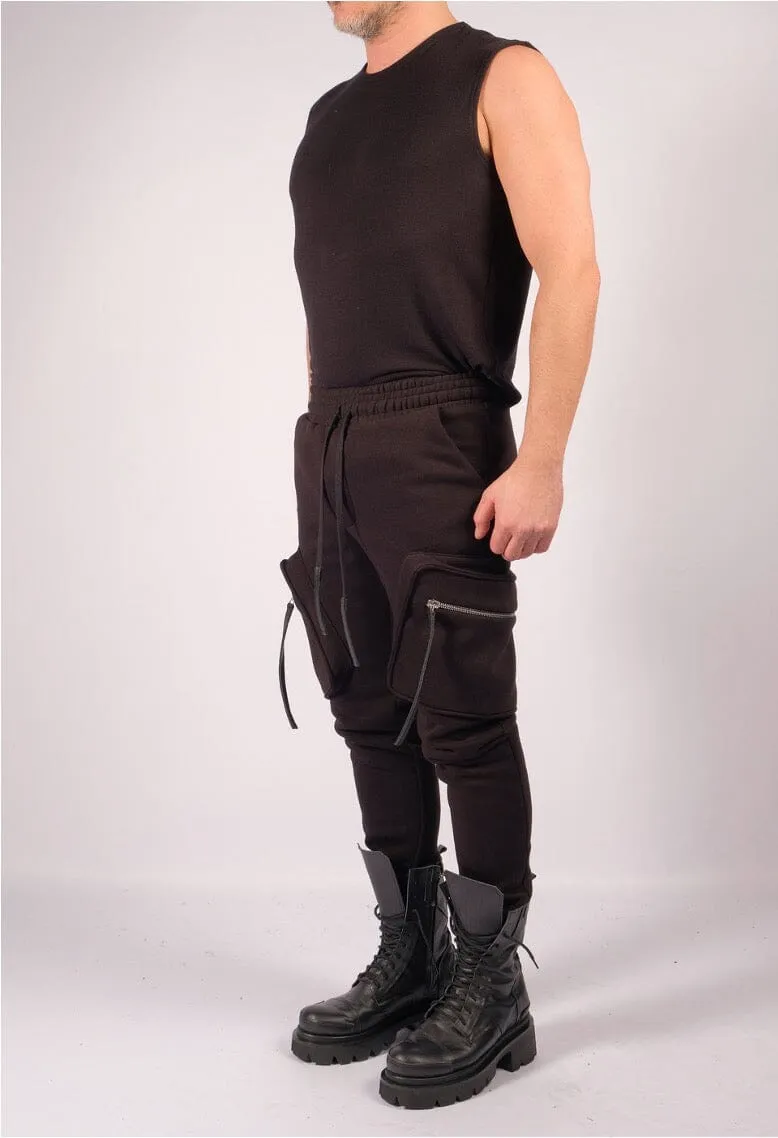 Sweatshirt Slim Trousers with Zippered Pockets