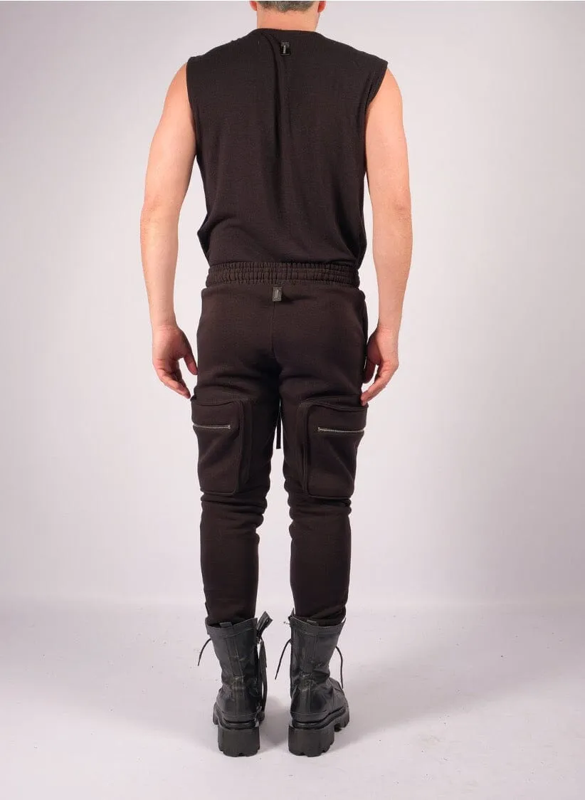 Sweatshirt Slim Trousers with Zippered Pockets