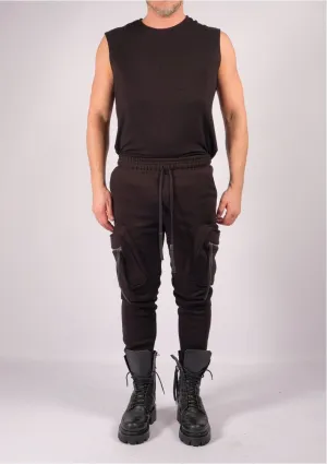 Sweatshirt Slim Trousers with Zippered Pockets