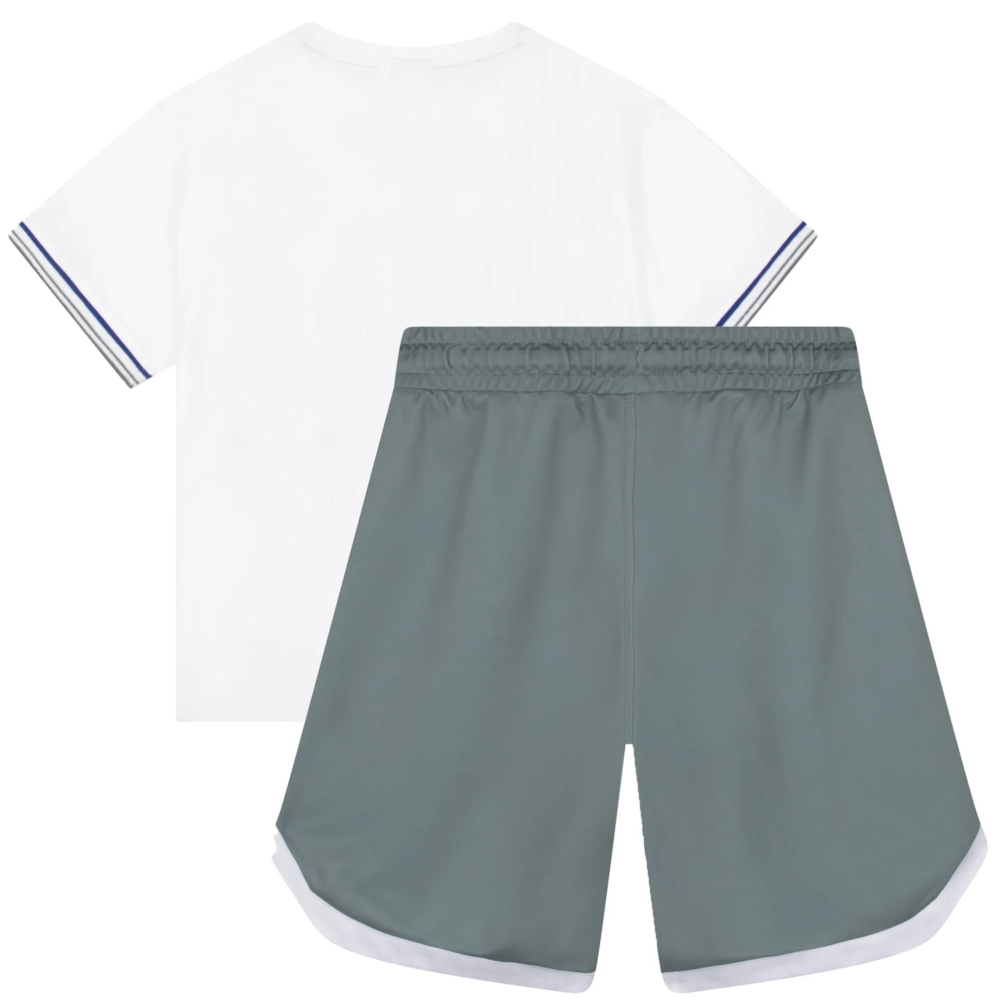 T-Shirt Shorts Set - White Green