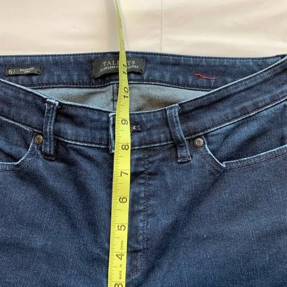 Talbots Flawless Five-Pocket Jeans Women 6 Bootcut Curvy Stretch Dark Blue Denim