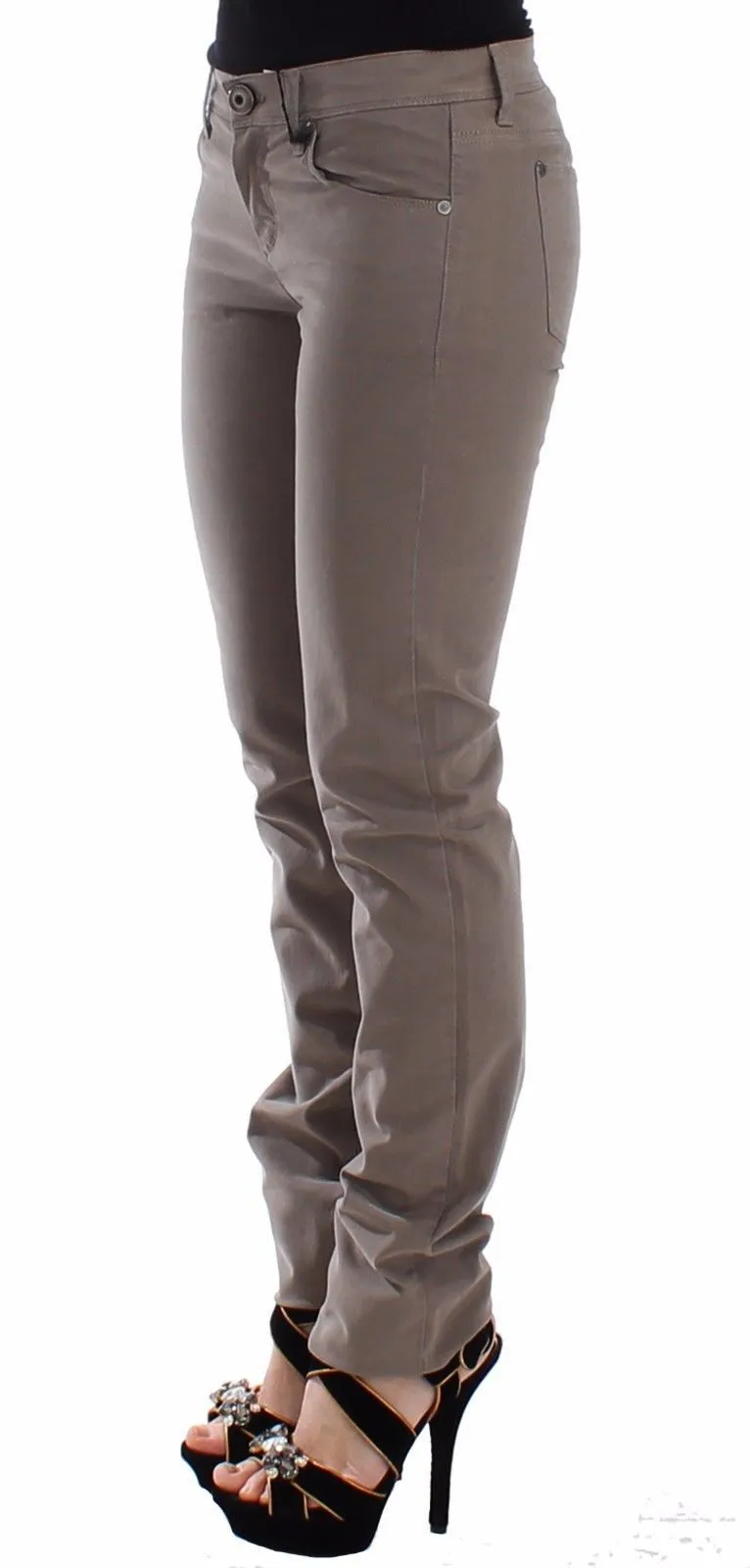 Taupe Beige Slim Jeans Denim Pants Skinny