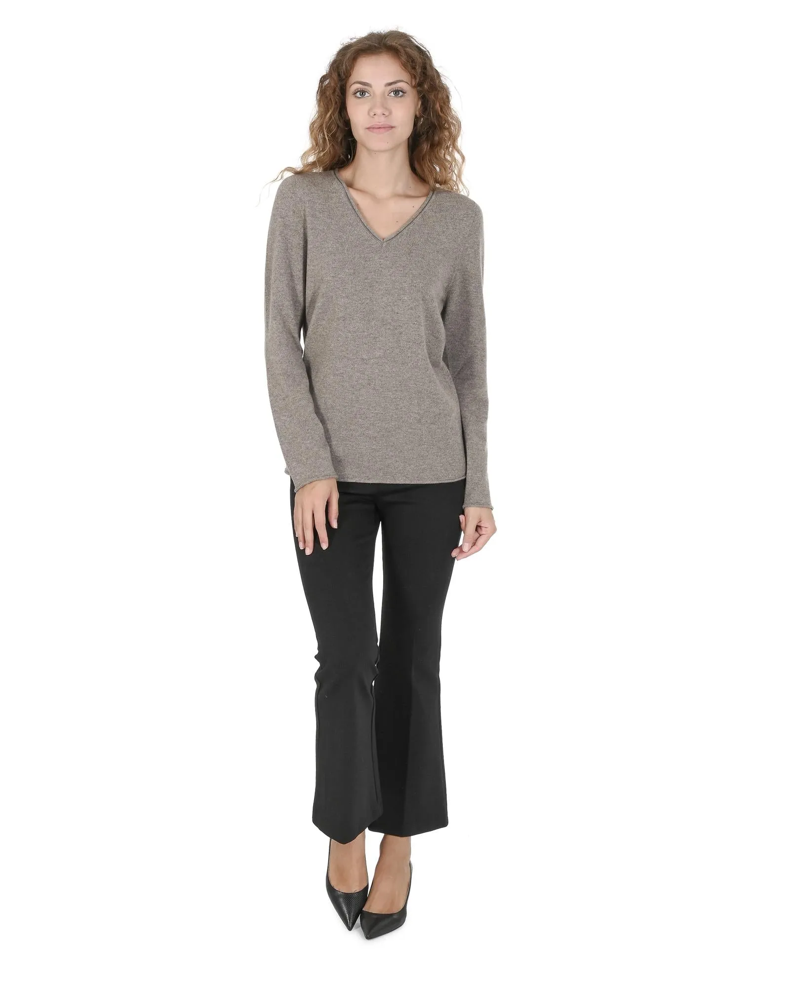 Taupe/Grey Cashmere Charm Crown Of Edinburgh Sweater