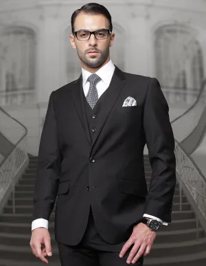 TAZZA BLACK BIG & TALL REGULAR FIT 3 PC SUIT