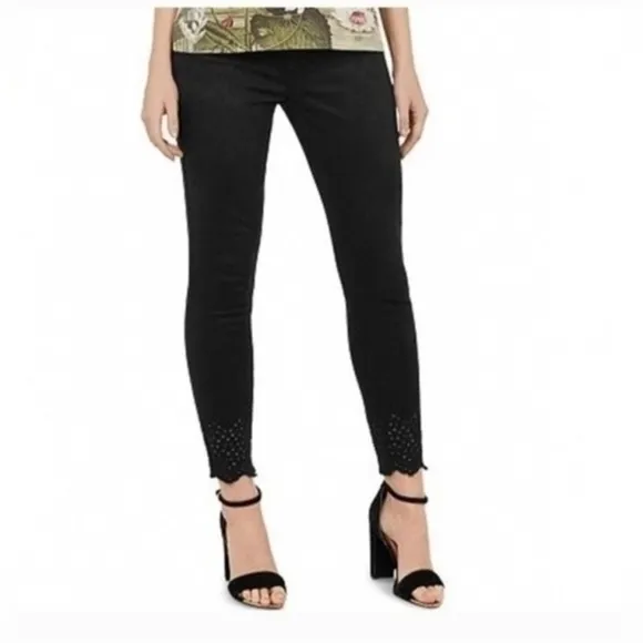 Ted Baker Massiee Embroidered Hem Skinny Jeans