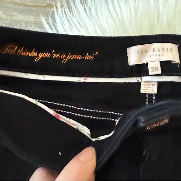 Ted Baker Massiee Embroidered Hem Skinny Jeans